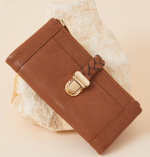 Women’s Casual Tan Artificial Leather Wallet – 8 Card Slots
