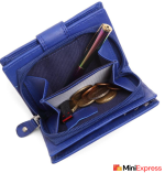 Elegant Women’s Blue Genuine Leather Wallet – Compact Design with 10 Card Slots - Image 4