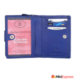 Elegant Women’s Blue Genuine Leather Wallet – Compact Design with 10 Card Slots - Image 3