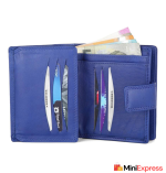 Elegant Women’s Blue Genuine Leather Wallet – Compact Design with 10 Card Slots - Image 2