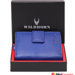 Elegant Women’s Blue Genuine Leather Wallet – Compact Design with 10 Card Slots