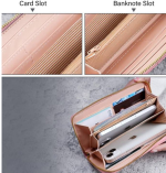 Elegant Women’s  Genuine Leather Wallet – Spacious Design with 15 Card Slots - Image 2