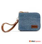 Dual-Tone Women’s Brown and Blue Artificial Leather Wallet – Compact with 3 Card Slots