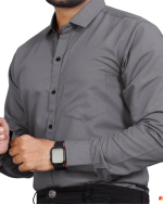 Men's Regular Fit Solid Formal Shirt with Button-Down Collar