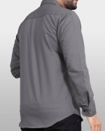 Men's Regular Fit Solid Formal Shirt with Button-Down Collar - Image 2