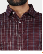 Men's Classic Regular Fit Checkered Spread Collar Formal Shirt - Image 3