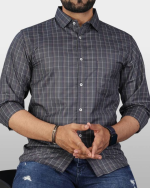 Men's Classic Regular Fit Checkered Spread Collar Formal Shirt - Image 5
