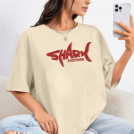 Women’s Cotton Blend Beige T-Shirt – Round Neck with Eye-Catching Print