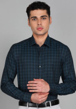 Elegant Slim Fit Formal Shirt for Men – Modern Checkered Design