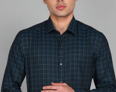 Elegant Slim Fit Formal Shirt for Men – Modern Checkered Design