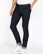 Men's Mid-Rise Tapered Fit Dark Blue Jeans