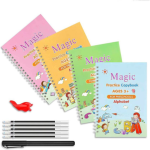 KITTY FLEX 4 Pack Magic Reusable Practice Copybook for Kids | Sank Magic Practice Copybook Handwriting Book | Magic Practice Copybook Set (Multicolor)