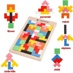 GREEN WAY Kids Wooden Tangram Puzzle Educational Toy for Kids (40 Pieces) (Multicolor) - Image 3