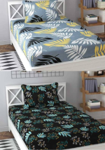 Decent Home Premium Cotton Single Flat Bedsheet with Elegant Prints