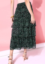 Elegant Women’s Layered Skirt – Green - Image 2