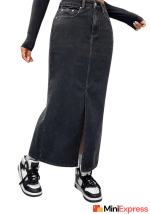 Premium Denim Long Skirt