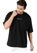 Round Neck Black Cotton T-Shirt