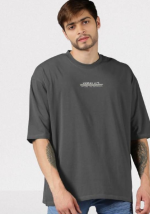 Round Neck Grey Cotton T-Shirt