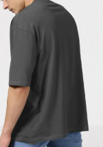 Round Neck Grey Cotton T-Shirt for Men - Image 2