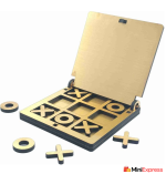 Golden Feather Wooden Tic Tac Toe Game