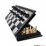 Portable Chess Set with Magnetic Pieces and Foldable Board