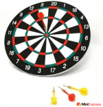 Double-Faced 12-Inch Portable Dartboard with 4 Darts