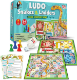 Little Berry Board Game Set: Ludo & Snakes Ladders for Family Fun