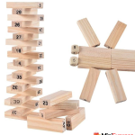 Revive Hot Selling Trending 54PCS Jenga Wooden Block Stacking Game with 4 Dice (9-inch)