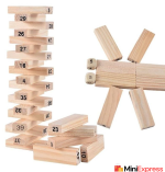 Revive Hot Selling Trending 54PCS Jenga Wooden Block Stacking Game with 4 Dice (9-inch)