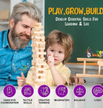 Revive Hot Selling Trending 54PCS Jenga Wooden Block Stacking Game with 4 Dice (9-inch) - Image 2