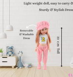 Charming Girl Doll in Pink Dress for Young Children - Image 2