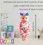Cute Little Boy Doll in Teddy-Print Outfit – Removable Clothes, Pink - Image 3