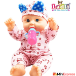 Cute Little Boy Doll in Teddy-Print Outfit – Removable Clothes, Pink
