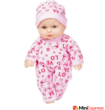 EL FIGO Cute Soft Body Doll for Kids – Moveable Head, Arms & Legs, 30 cm (Pink)