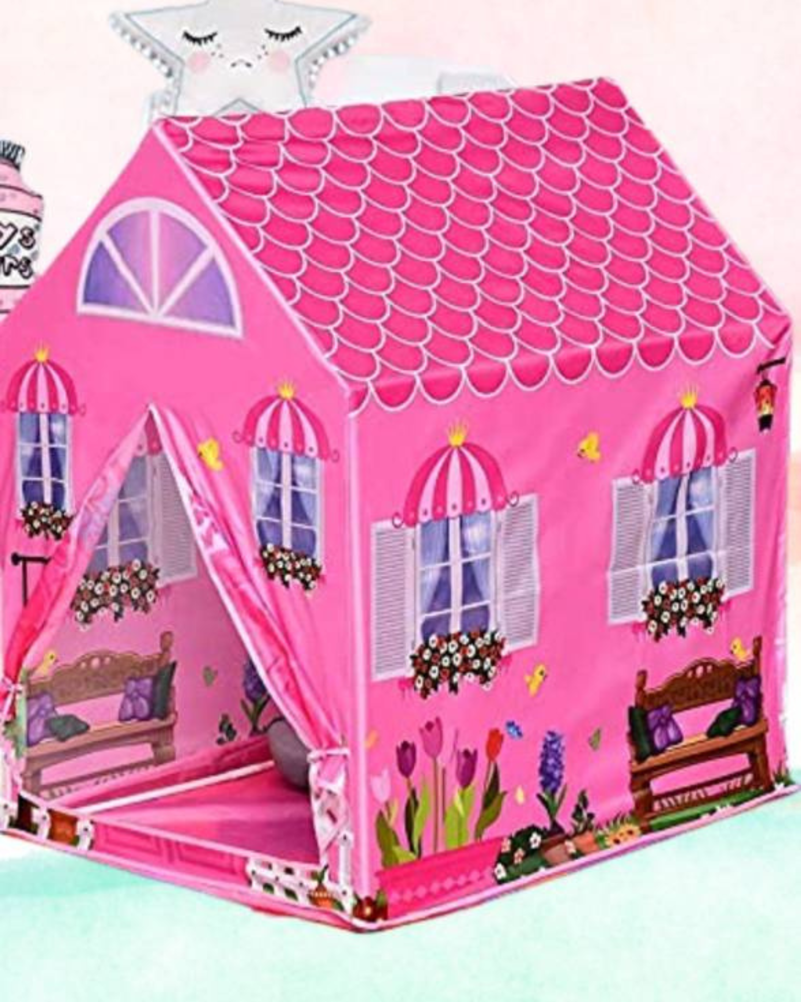 Untitled design - 2024-12-25T064752.009 I KHODAL ENTERPRISES Doll House Tent for Kids (Pink) - Image 1