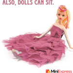 Mini Gifts Doll Set with Rose Gold Frock Dress and Bag (Gold) - Image 2