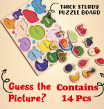Nibocoj Fruit Wooden Puzzle Toy for Kids – Educational Game for School Learning (14 Pieces) - Image 2