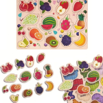 Nibocoj Fruit Wooden Puzzle Toy for Kids – Educational Game for School Learning (14 Pieces)