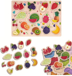 Nibocoj Fruit Wooden Puzzle Toy for Kids – Educational Game for School Learning (14 Pieces)