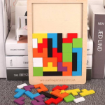 Travel Edition Tetris Tangram Puzzles for Kids – Wooden Intelligence Brain Games (40 Pieces)