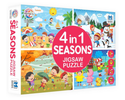 Ratnas Premium Quality Seasons Jigsaw Puzzle for Kids - 4 Jigsaw Puzzles, 35 Pieces Each (140 Pieces Total)