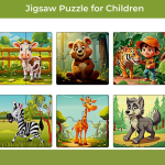 CAPIO ART Wooden Jigsaw Puzzle Set for Kids - 6 Fun Designs, Educational Puzzle Game