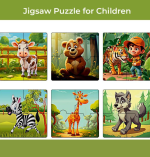 CAPIO ART Wooden Jigsaw Puzzle Set for Kids - 6 Fun Designs, Educational Puzzle Game