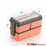 OMORTEX Classy Color 3-Section Lunch Box with Spoon & Fork (Pack of 2) – 1500 ml Capacity - Image 2