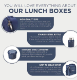 Oliveware Teso Pro Lunch Box | 3 Stainless Steel Containers | Plastic Pickle Box | Steel Spoon & Fork | Insulated Fabric Bag | Leak Proof | Microwave Safe | Full Meal | Easy to Carry | Black 4 Containers Lunch Box  (1470 ml, Thermoware) - Image 4
