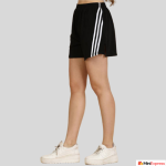 Black Striped Women’s Regular Fit Shorts