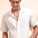 Men's Relaxed Fit Striped Spread Collar Casual Shirt