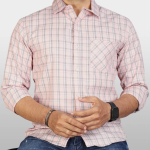 Men’s Regular Fit Formal Shirt – Iconic Checkered Pattern and Spread Collar