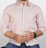 Men’s Regular Fit Formal Shirt – Iconic Checkered Pattern and Spread Collar