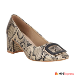 Women’s BELLA ROSA Snake Skin Block Heel Shoes – Trendy and Comfortable